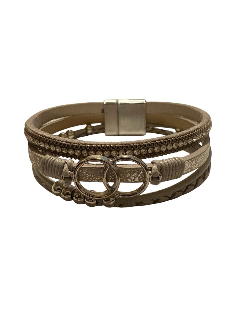 Boho Leather Wrap Bracelet
Stackable Infinity Chunky Cuff